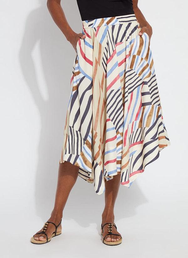 Lyssé Lorenza Midi Handkerchief Skirt Stripe & Art