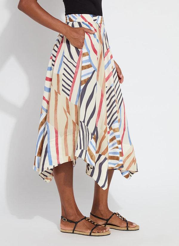 Lyssé Lorenza Midi Handkerchief Skirt Stripe & Art
