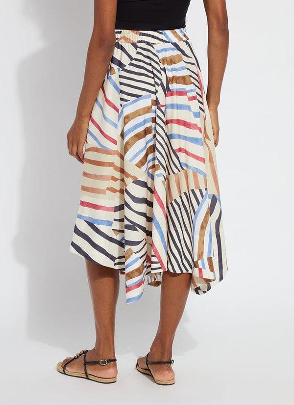 Lyssé Lorenza Midi Handkerchief Skirt Stripe & Art