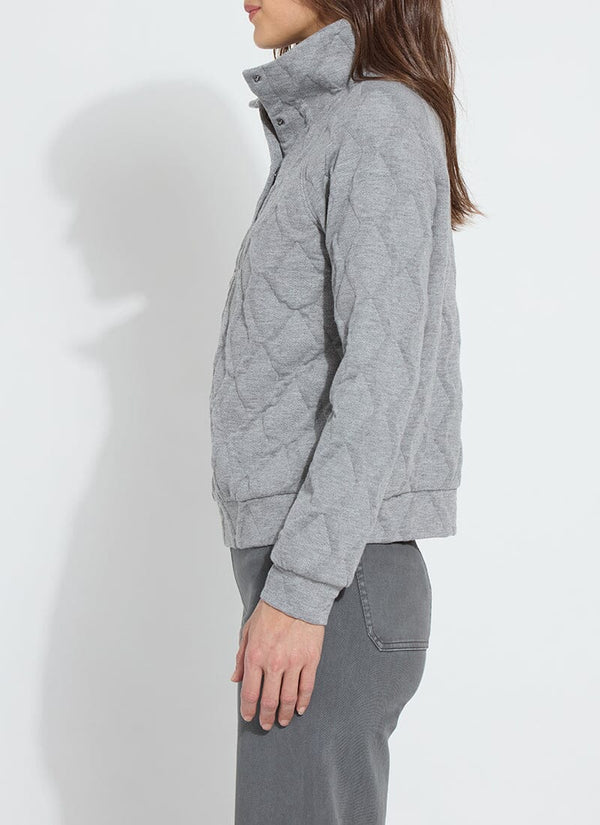 Lyssé Loretta Quilted Pullover Dark Heather Grey