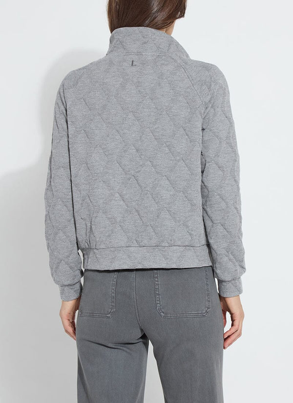 Lyssé Loretta Quilted Pullover Dark Heather Grey