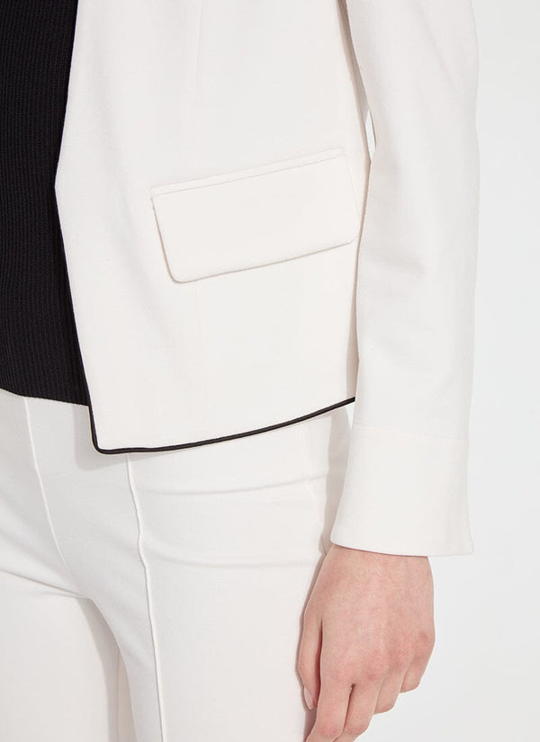 Lyssé Lucia Collarless Ponte Blazer Chalk