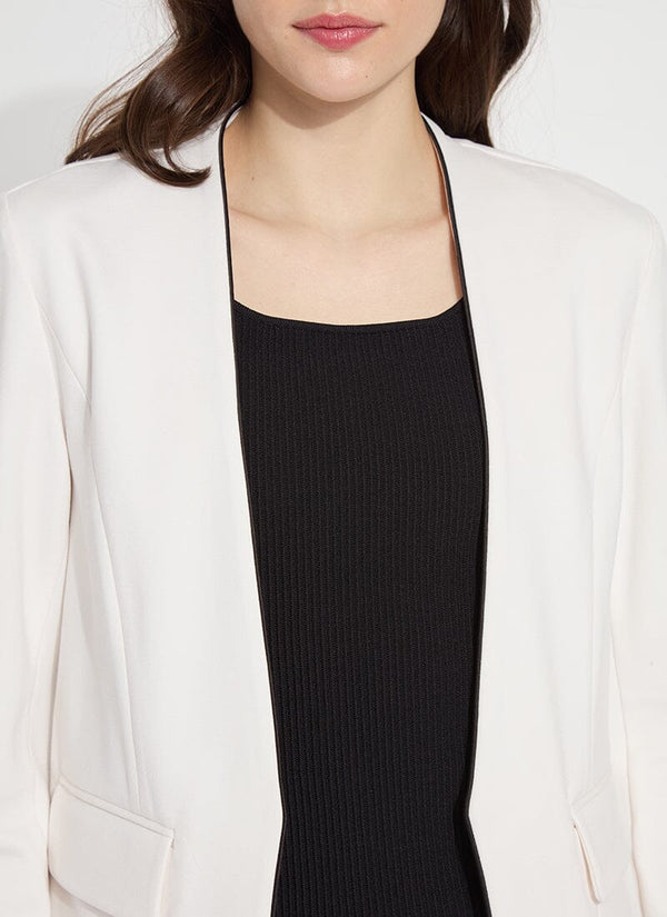 Lyssé Lucia Collarless Ponte Blazer Chalk
