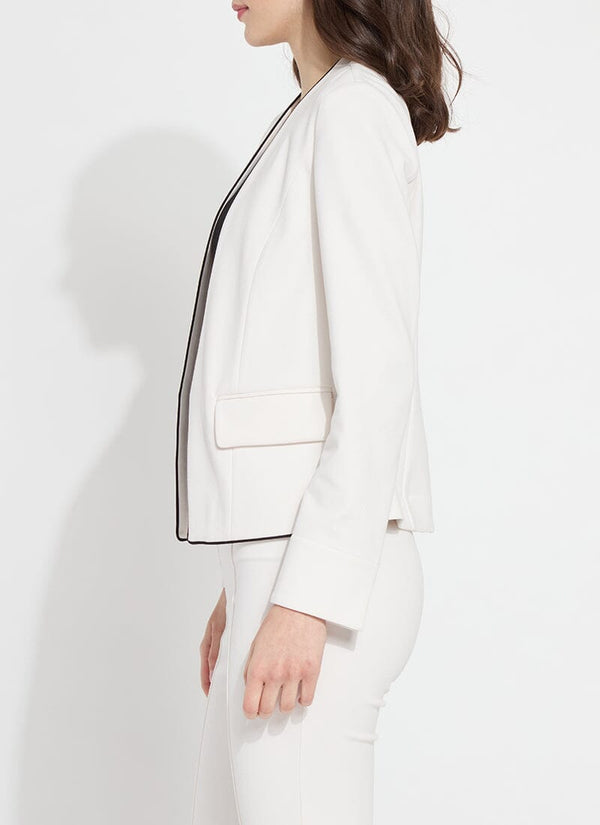 Lyssé Lucia Collarless Ponte Blazer Chalk
