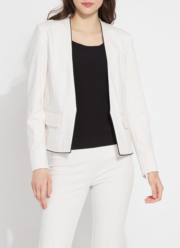 lyssé Lucia Collarless Ponte Blazer Chalk