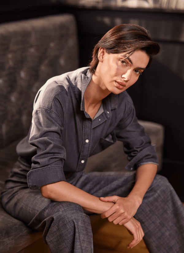 Lyssé Lunette St Chambray Shirt Washed Black