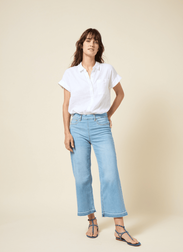 Lyssé Lyla Linen Short Sleeve Shirt White