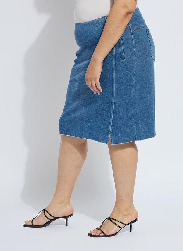 Lyssé Lyrica Denim Skirt Curvy Mid Wash