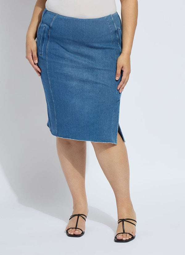 lyssé Lyrica Denim Skirt Curvy Mid Wash