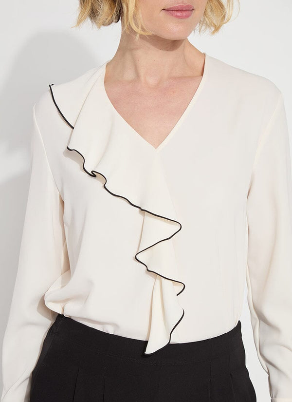 Lyssé Marianne Ruffle Blouse Chalk