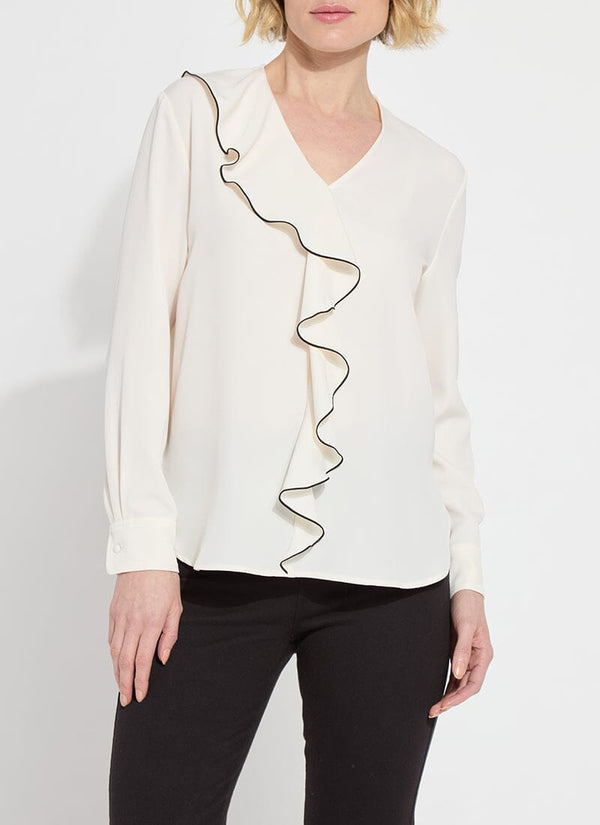 Lyssé Marianne Ruffle Blouse Chalk