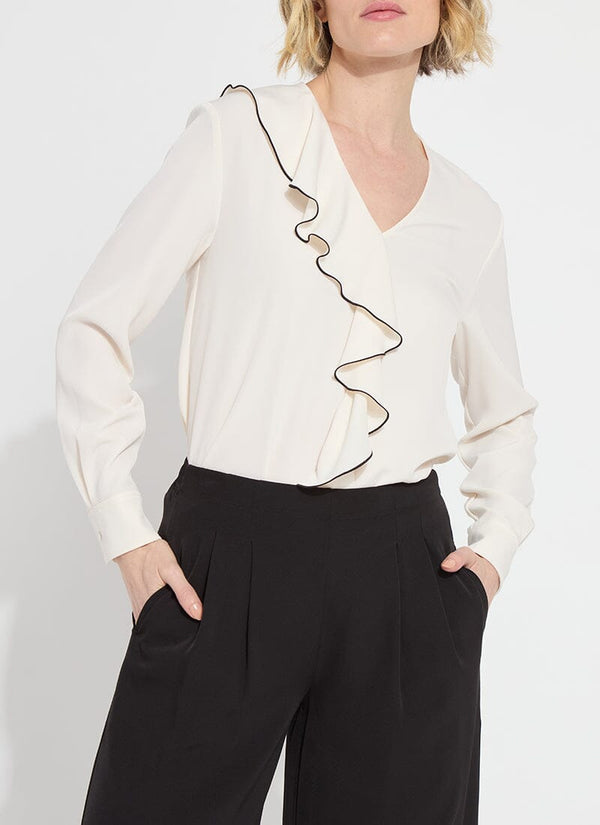 Lyssé Marianne Ruffle Blouse Chalk