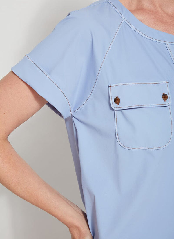 Lyssé Marley Button Down Shirt Blue Water