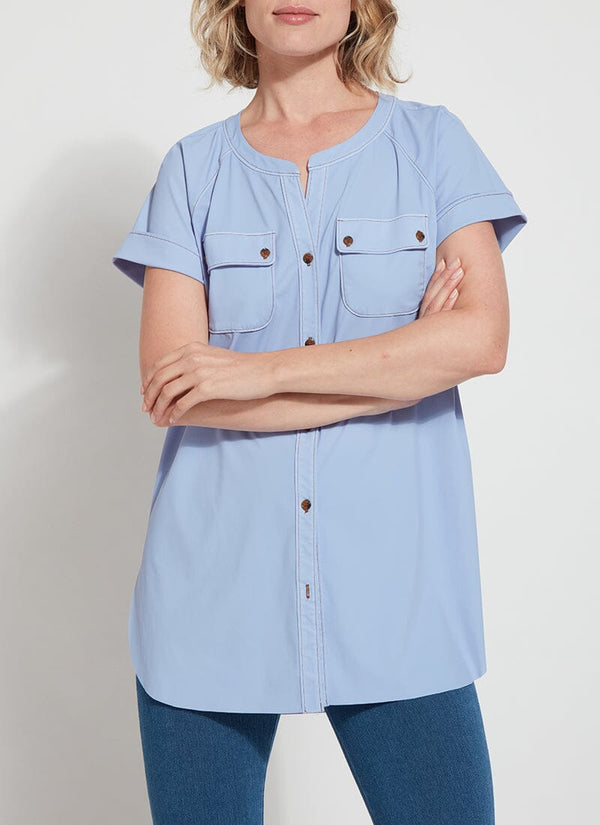 lyssé Marley Button Down Shirt Blue Water