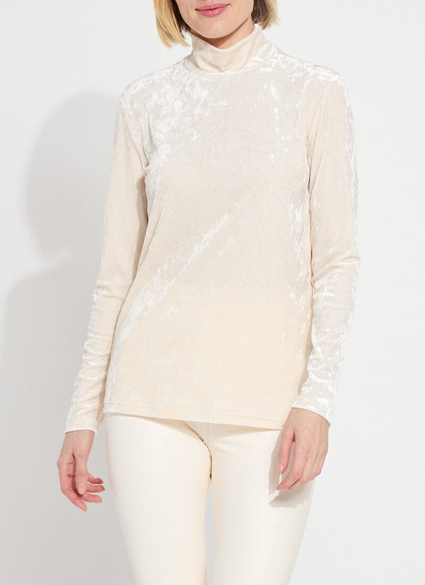 lyssé Melina Velvet Turtleneck Chalk