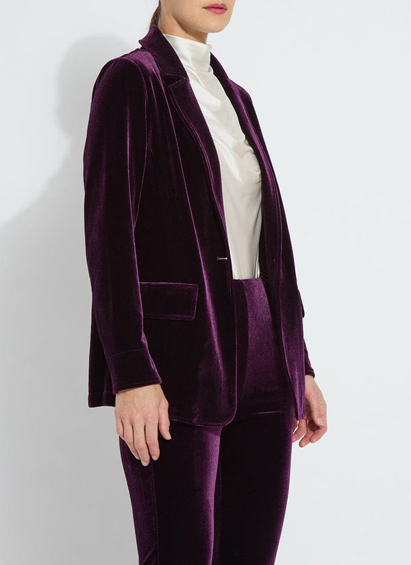 Lyssé Mercer Stretch Velvet Blazer Royalty