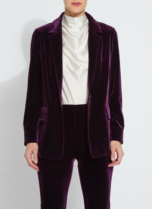 lyssé Mercer Stretch Velvet Blazer Royalty