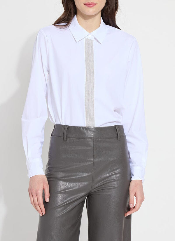 Lyssé Micro Beaded Connie Button Down White