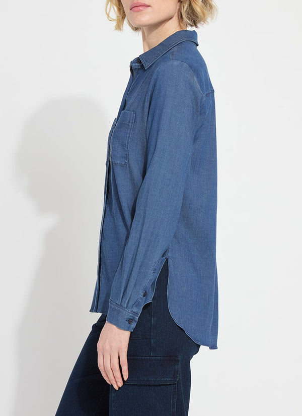 Lyssé Miley Chambray Shirt Dark Midwash