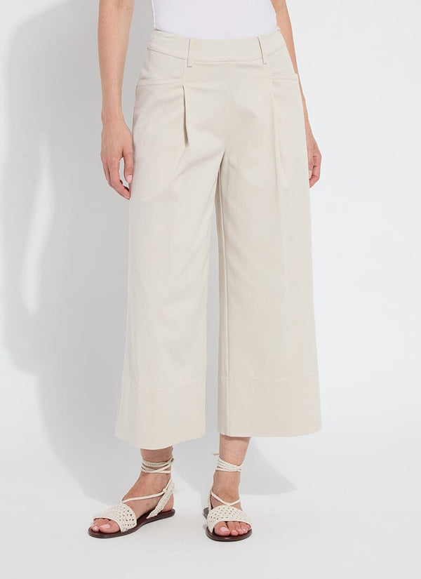 lyssé Mirabelle Pleated Wide Palazzo (25" Inseam) Oat