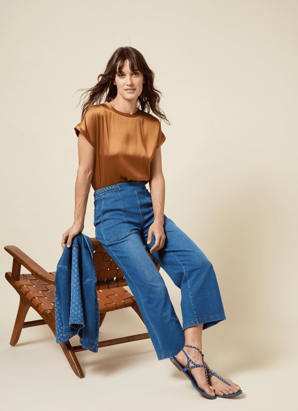 lyssé Miri Cap Sleeve Top Sugar Cane