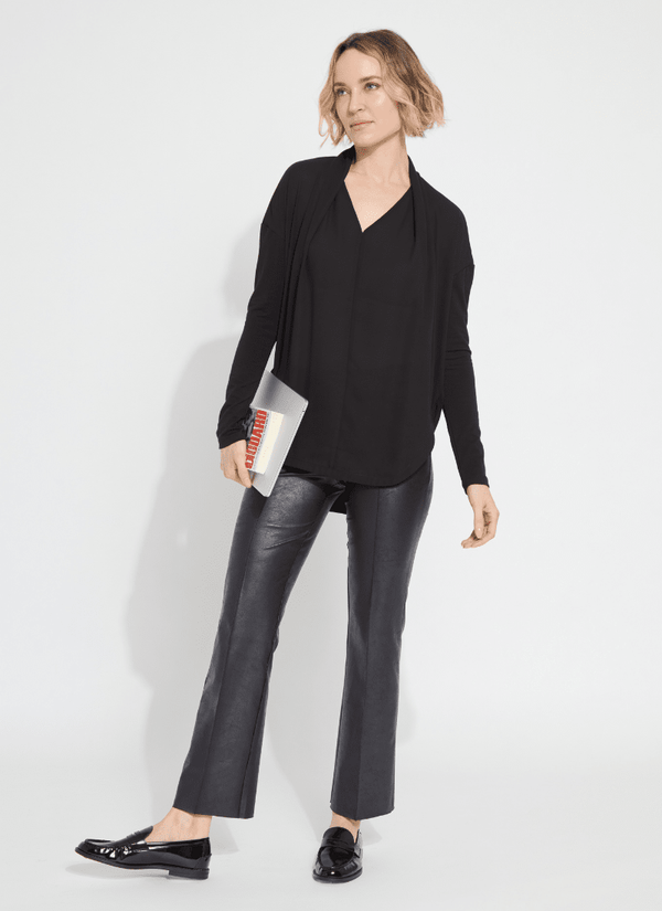 Lyssé Naomi Mix-Media Top Black