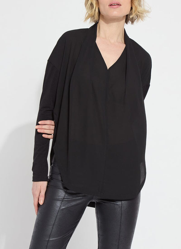 lyssé Naomi Mix-Media Top Black