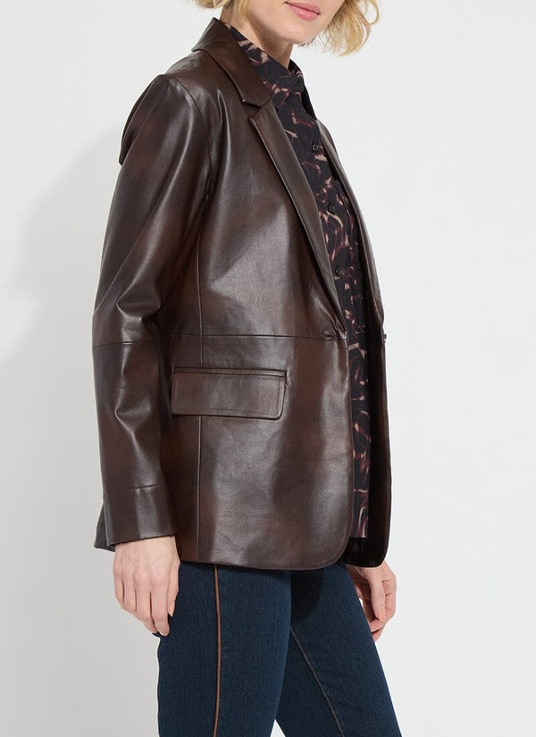 Lyssé Natalia Vegan Leather Blazer Antique Brown