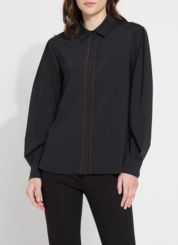 Lyssé Nera Pleated Sleeve Shirt Black