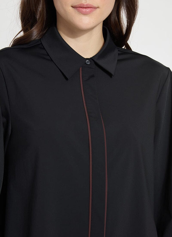 Lyssé Nera Pleated Sleeve Shirt Black