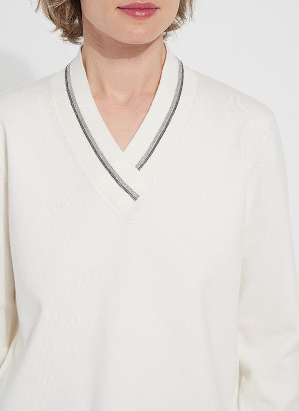 Lyssé Noelle Embellished Sweater Snow White