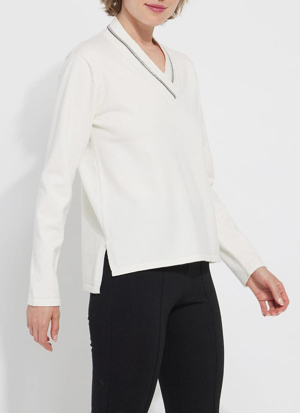 Lyssé Noelle Embellished Sweater Snow White