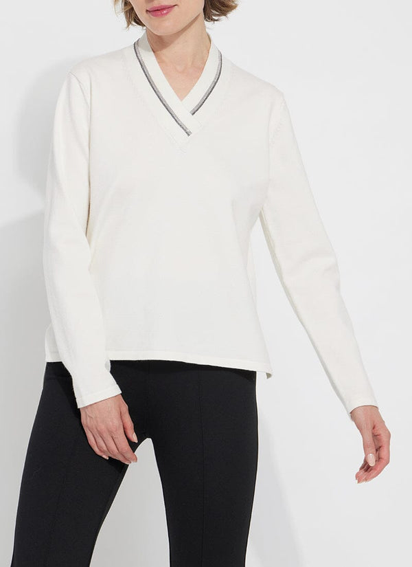 lyssé Noelle Embellished Sweater Snow White