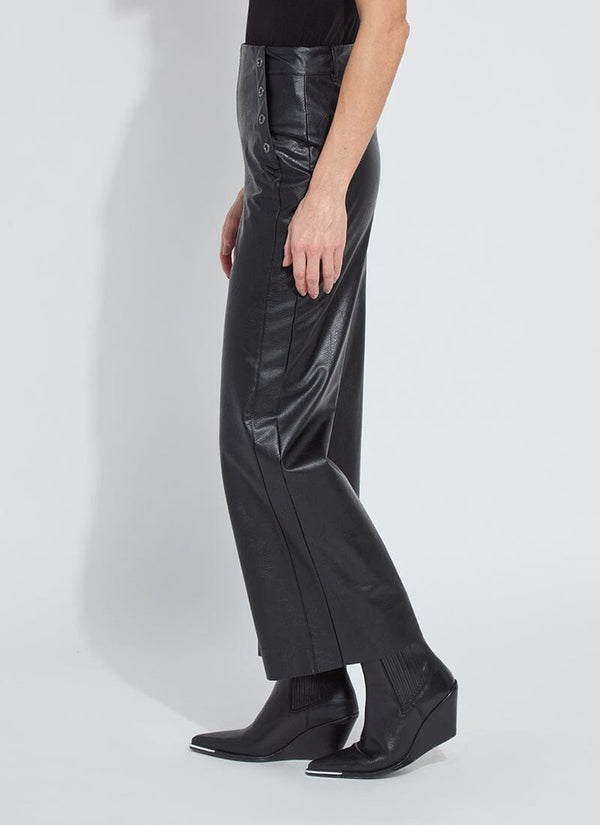 Lyssé Odalis Hi Waist Vegan Leather Wide Leg Black