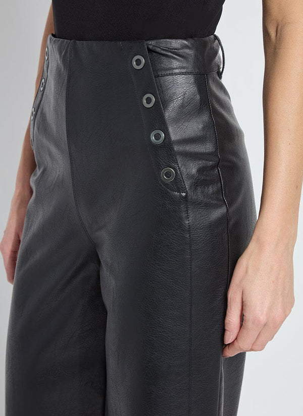 Lyssé Odalis Hi Waist Vegan Leather Wide Leg Black