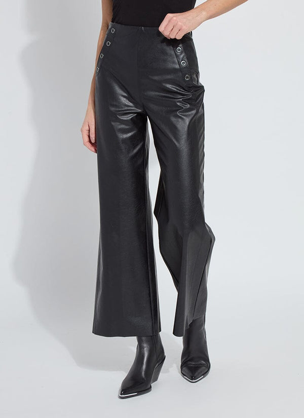 lyssé Odalis Hi Waist Vegan Leather Wide Leg Black