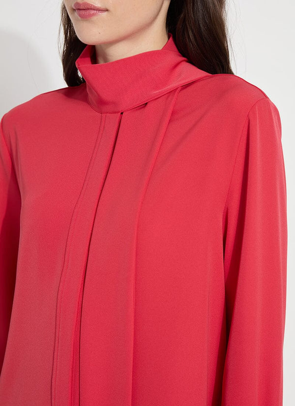 Lyssé Odette Scarf Neck Blouse Defined Red