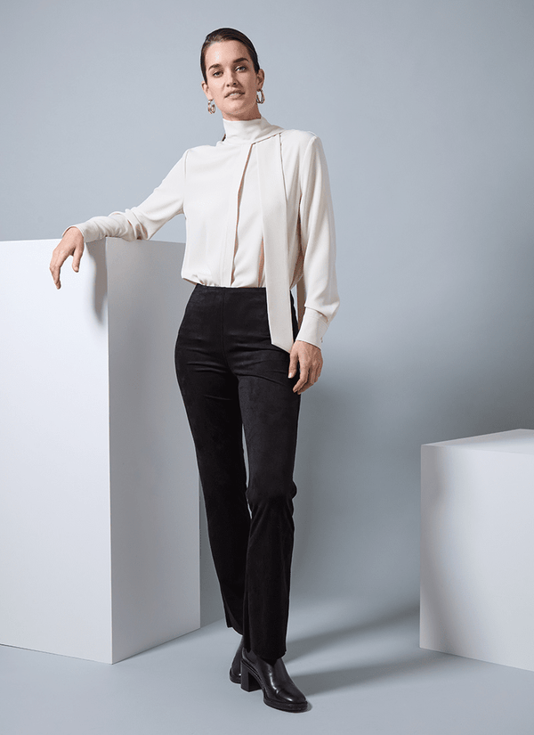 lyssé Odette Scarf Neck Blouse Defined Red