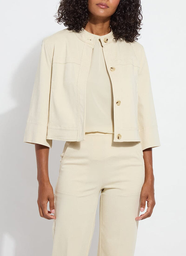 Lyssé Pamela Crop St Twill Jacket Ecru
