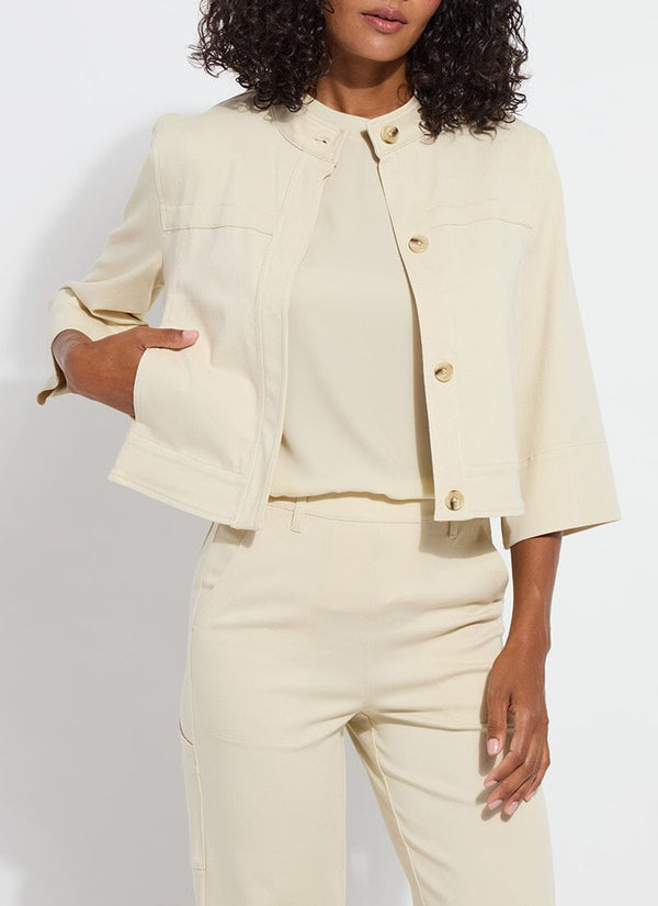 Lyssé Pamela Crop St Twill Jacket Ecru
