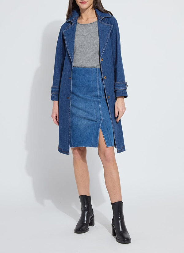 Lyssé Paris Tencel Denim Trench Dark Midwash