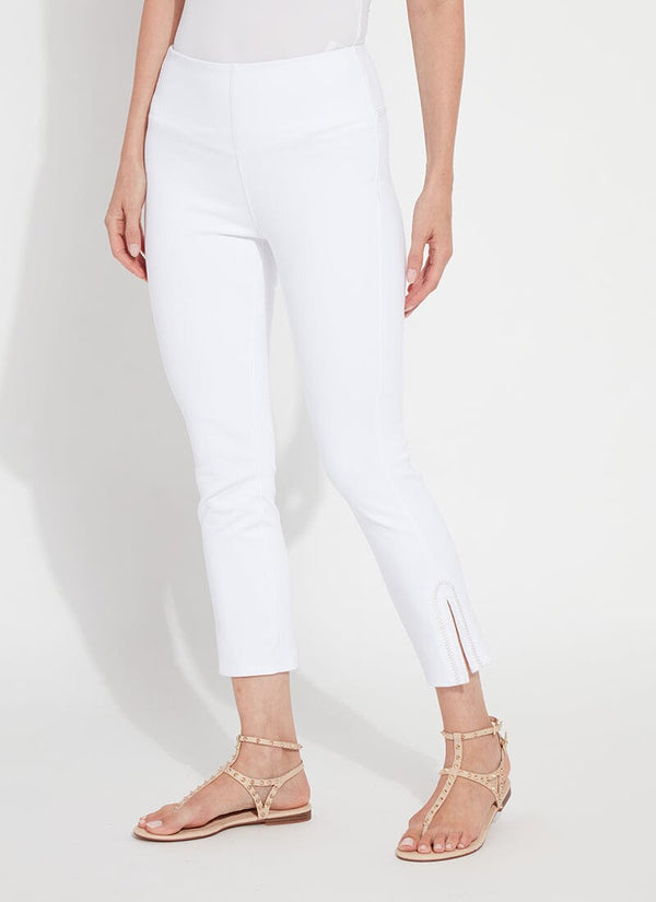Lyssé Poppy Embroidered Denim (25" Inseam) White