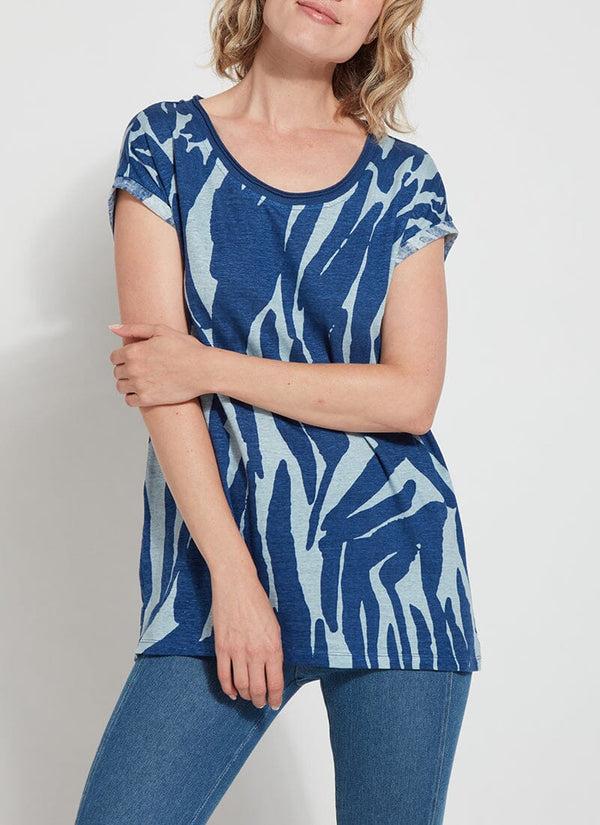 lyssé Printed Classic Tunic - Blue Wave Blue Wave
