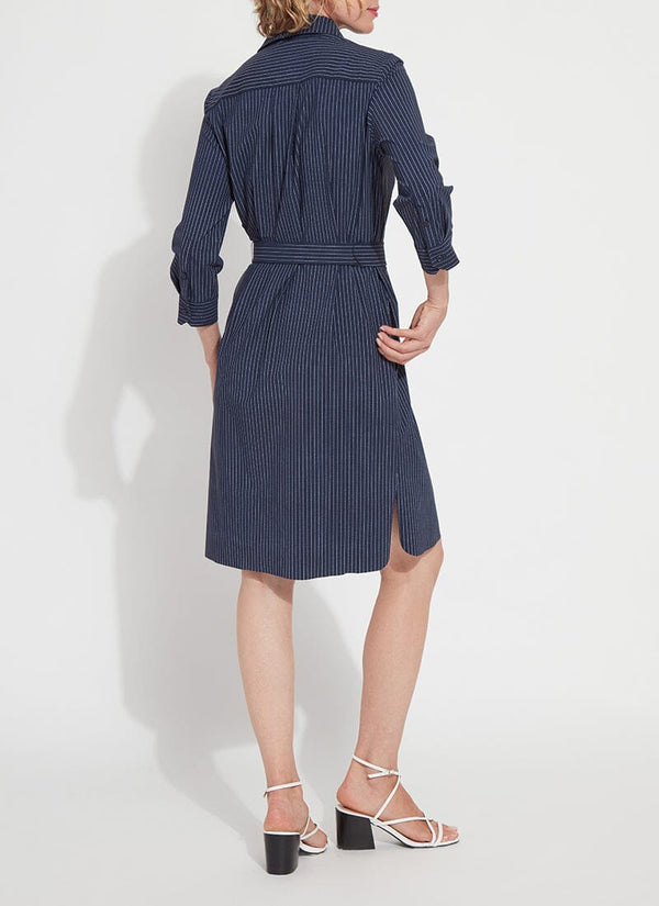 Lyssé Printed Schiffer Dress Ultimate Pinstripe