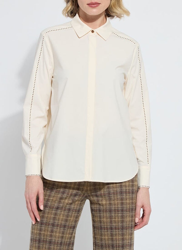 lyssé Rackel Crystal Embellished Shirt Macadamia