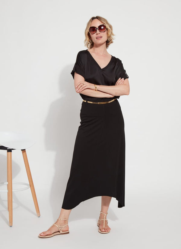 Lyssé Riley Maxi Ponte Skirt Black