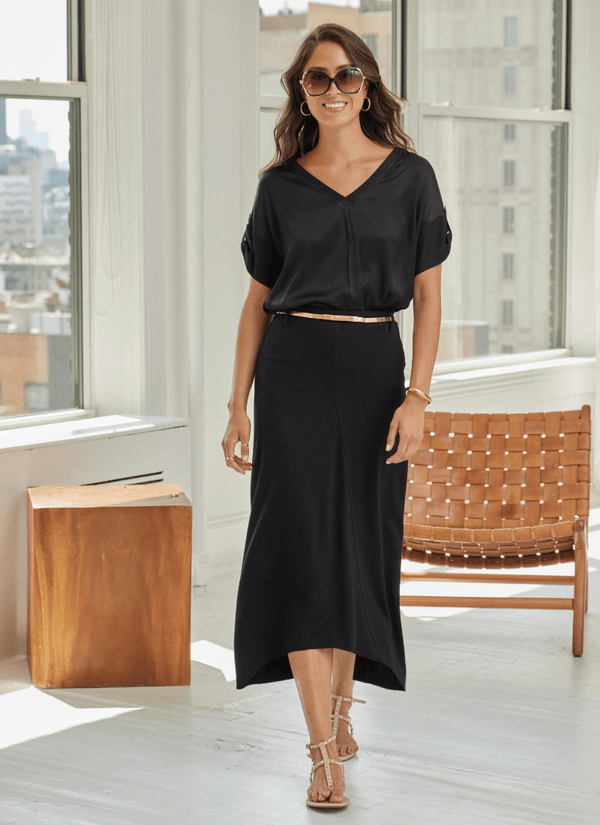 lyssé Riley Maxi Ponte Skirt Black