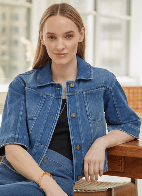 Lyssé River Crop Denim Jacket Mid Wash