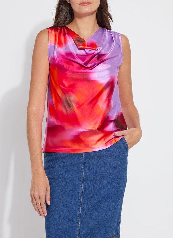 Lyssé Rosario Draped Printed Top Floating Floral