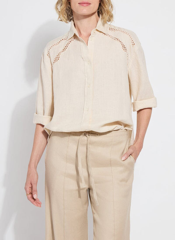 Lyssé Roxanna Embroidered Shirt Sailcloth